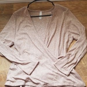 Beige wrap sweater